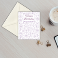 Birthday Card with Purple Flowers